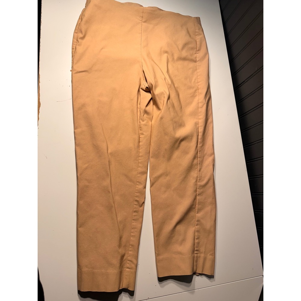 Chicos Womens Camel Tan Straight Leg Pull On Stretch Pants Rayon Blend Siz 1 us8